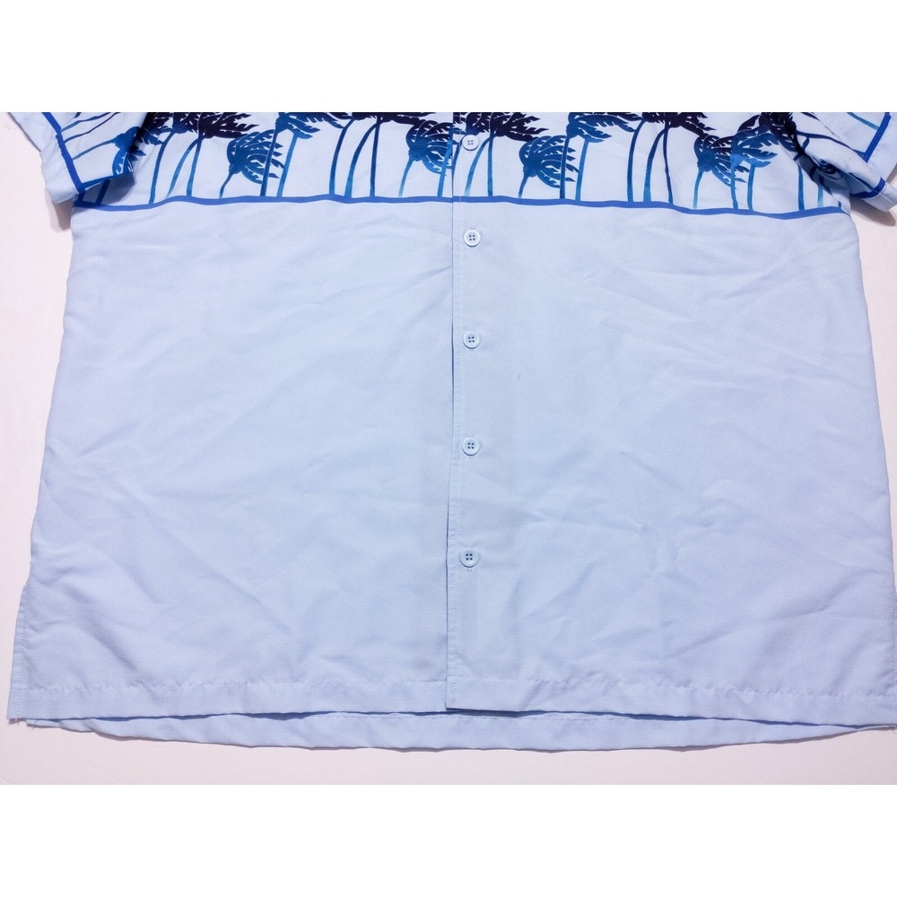 DISNEY WORLD Typhoon Lagoon Cast Member Uniform Shirt Blue Palms Men's XXL 2XL - Picture 6 of 7